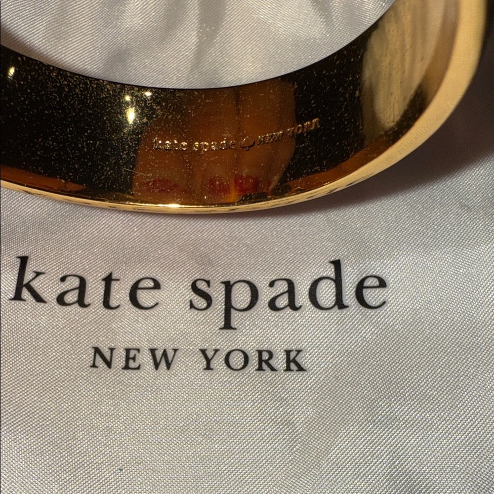 Kate Spade NWOT Vibrant Orange and Gold Cuff bracelets with dusty - Picture 5 of 6